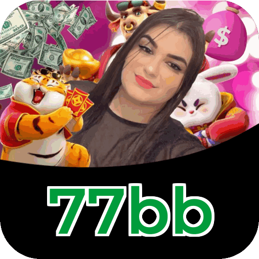 Interface do aplicativo 77bb mostrando jogos disponíveis no iOS e Android